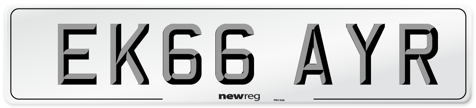 EK66 AYR Number Plate from New Reg